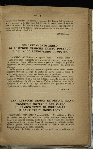 Il diario della nostra guerra : bollettini ufficiali dell'esercito e della marina